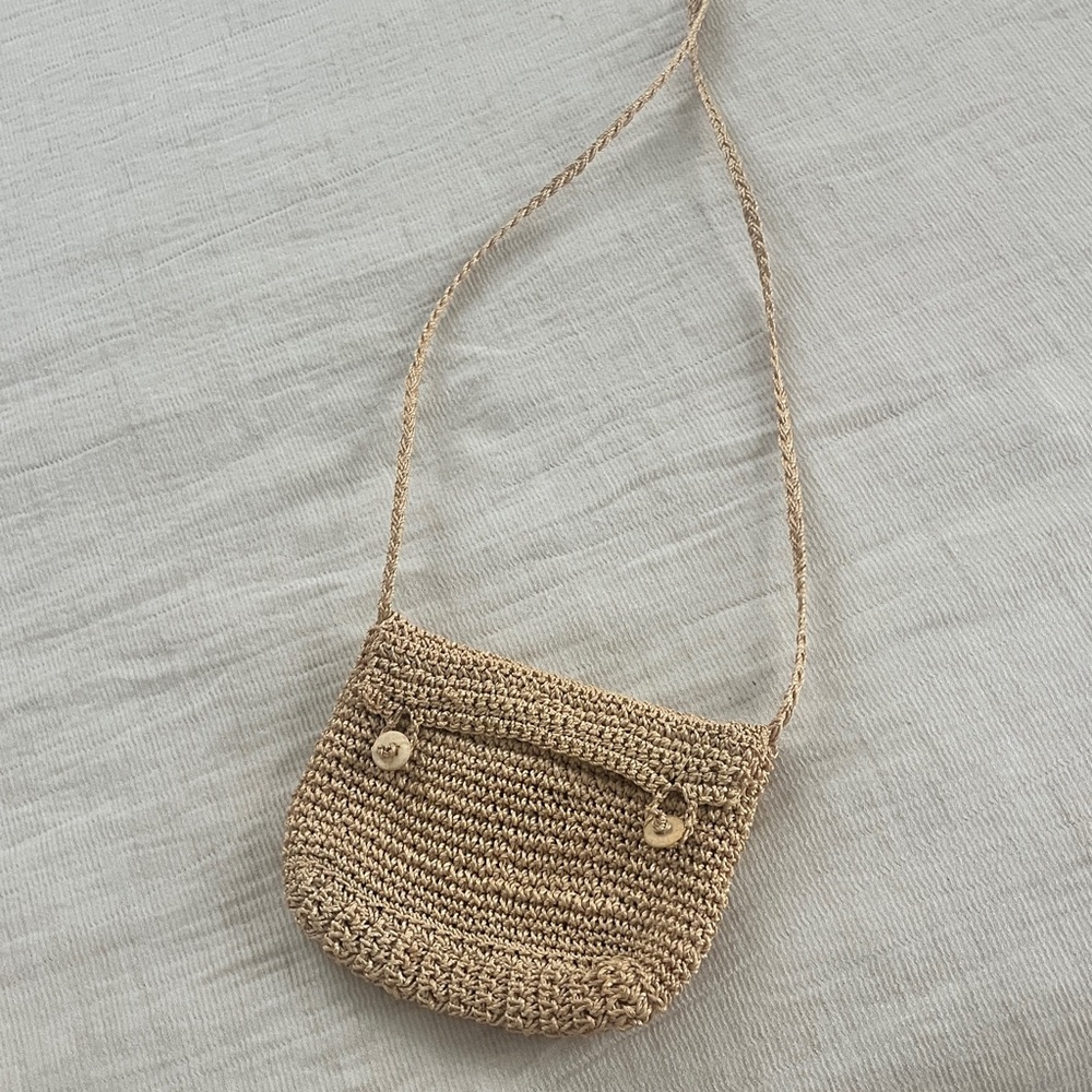 Neutral mini braided Crossbody